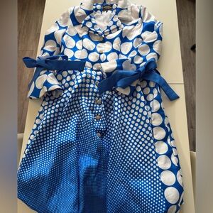 Terramina Collection NY Blue Polka Dot Dress - Excellent Condition!